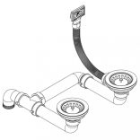 fehér, kétmedencés gránit mosogatótálca