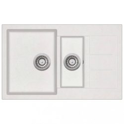 fehér, kétmedencés gránit mosogatótálca