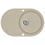 bézsszínű, egymedencés ovális gránit mosogatótálca