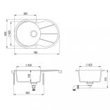 bézsszínű, egymedencés ovális gránit mosogatótálca