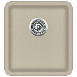 bézsszínű, egymedencés gránit mosogatótálca