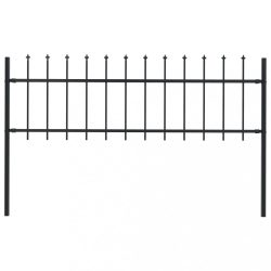   fekete acél Woerden kerti kerítés lándzsás tetejű 181 x 60 cm