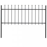 fekete acél Woerden kerti kerítés lándzsás tetejű 181 x 80 cm