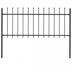   fekete acél Woerden kerti kerítés lándzsás tetejű 181 x 80 cm