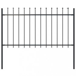   fekete acél Woerden kerti kerítés lándzsás tetejű 181 x 100 cm