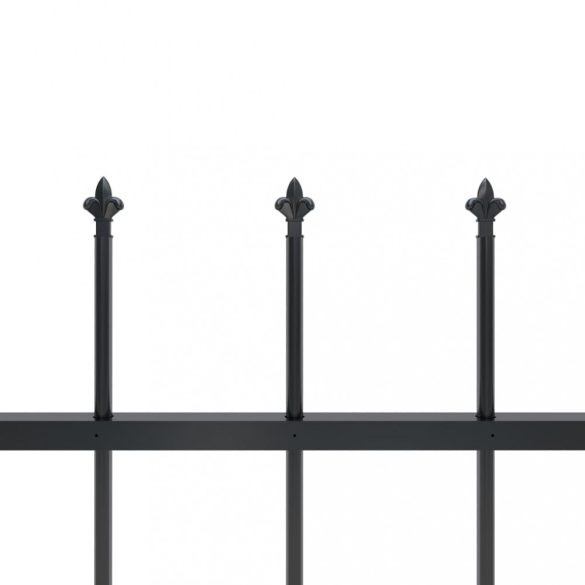fekete acél Woerden kerti kerítés lándzsás tetejű 181 x 120 cm