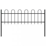 fekete BOXTEL acélkerítés karimás tetejű 181 x 60 cm