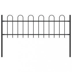 fekete BOXTEL acélkerítés karimás tetejű 181 x 60 cm