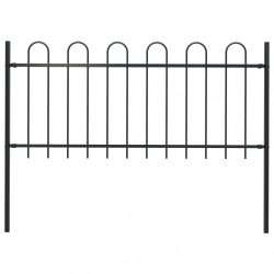 fekete BOXTEL acélkerítés karimás tetejű 181 x 80 cm