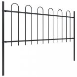 fekete BOXTEL acélkerítés karimás tetejű 181 x 80 cm