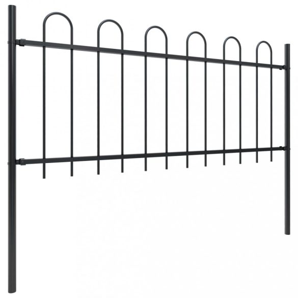 fekete BOXTEL acélkerítés karimás tetejű 181 x 80 cm