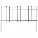 fekete BOXTEL acélkerítés karimás tetejű 181 x 100 cm