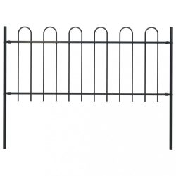 fekete BOXTEL acélkerítés karimás tetejű 181 x 100 cm