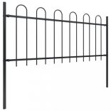 fekete BOXTEL acélkerítés karimás tetejű 181 x 100 cm