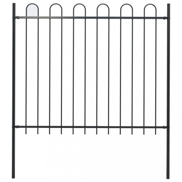 fekete BOXTEL acélkerítés karimás tetejű 181 x 150 cm