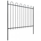 fekete BOXTEL acélkerítés karimás tetejű 181 x 150 cm
