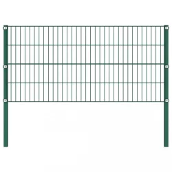 zöld vas kerítéspanel oszlopokkal 176,5 x 80 cm