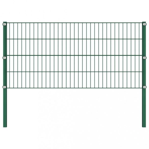 zöld vas kerítéspanel oszlopokkal 176,5 x 80 cm