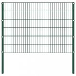 zöld vas kerítéspanel oszlopokkal 176,5 x 120 cm