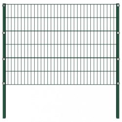 zöld vas kerítéspanel oszlopokkal 176,5 x 120 cm