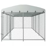 kültéri kutyakennel tetővel 7,6 x 3,8 x 2,3 m
