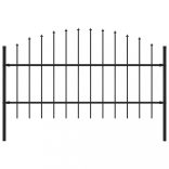 fekete acél Woerden kerti kerítés lándzsás tetejű 170 x 100 cm