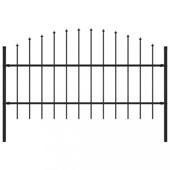 fekete acél Woerden kerti kerítés lándzsás tetejű 170 x 100 cm