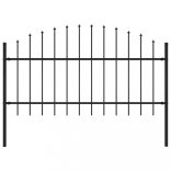 fekete acél Woerden kerti kerítés lándzsás tetejű 170 x 125 cm