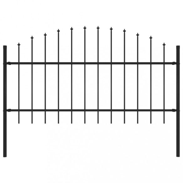 fekete acél Woerden kerti kerítés lándzsás tetejű 170 x 125 cm