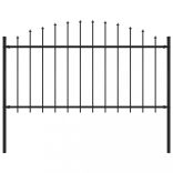 fekete acél Woerden kerti kerítés lándzsás tetejű 170 x 150 cm