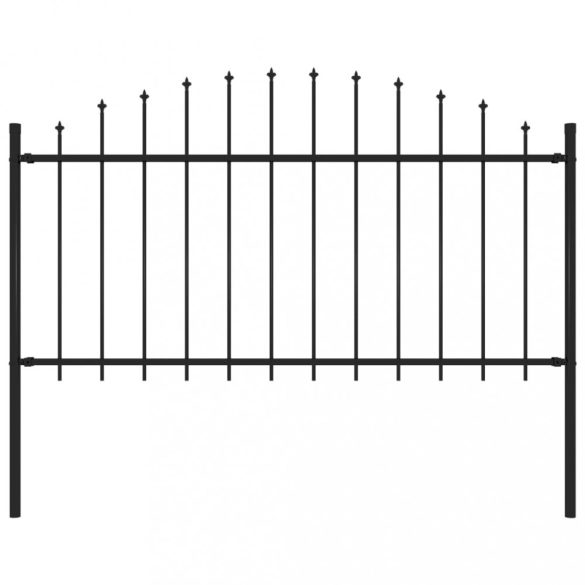 fekete acél Woerden kerti kerítés lándzsás tetejű 170 x 150 cm