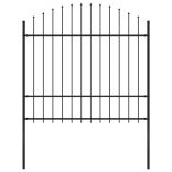 fekete acél Woerden kerti kerítés lándzsás tetejű 170 x 175 cm