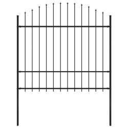   fekete acél Woerden kerti kerítés lándzsás tetejű 170 x 175 cm