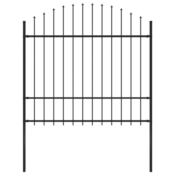 fekete acél Woerden kerti kerítés lándzsás tetejű 170 x 175 cm