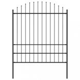fekete acél Woerden kerti kerítés lándzsás tetejű 170 x 200 cm