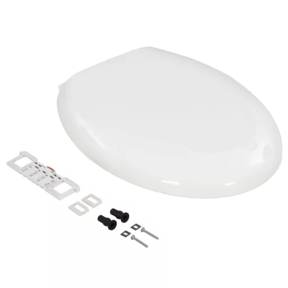 fehér gyorsan szerelhető WC-ülőke lassan csukódó fedéllel