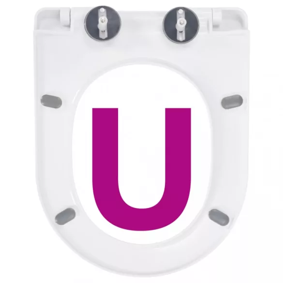 fehér gyorsan szerelhető WC-ülőke lassan csukódó fedéllel