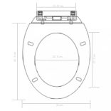 fekete gyorsan szerelhető WC-ülőke lassan csukódó fedéllel