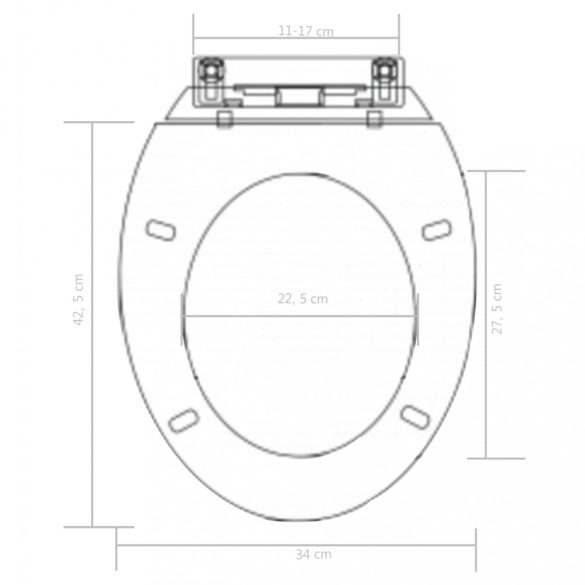 fekete gyorsan szerelhető WC-ülőke lassan csukódó fedéllel
