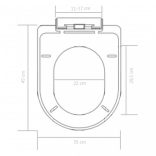 fekete gyorsan szerelhető WC-ülőke lassan csukódó fedéllel