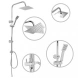 rozsdamentes acél dupla fejű zuhanyszett kézi zuhannyal