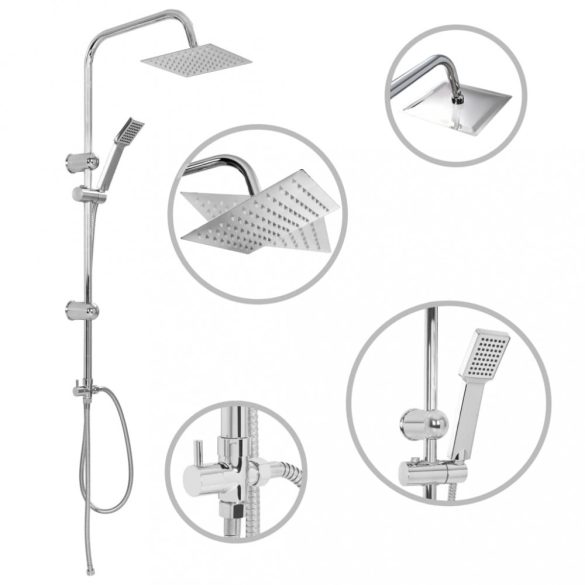 rozsdamentes acél dupla fejű zuhanyszett kézi zuhannyal