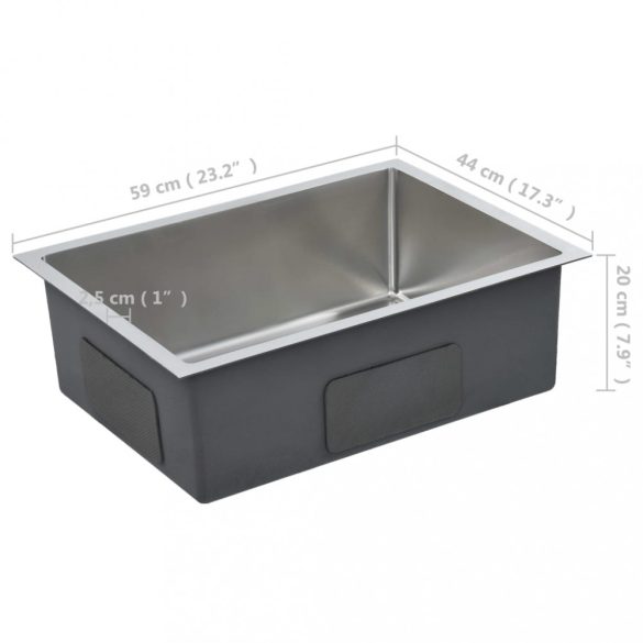 kézzel készített rozsdamentes acél konyhai mosogató