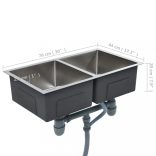 kézzel készített rozsdamentes acél konyhai mosogató