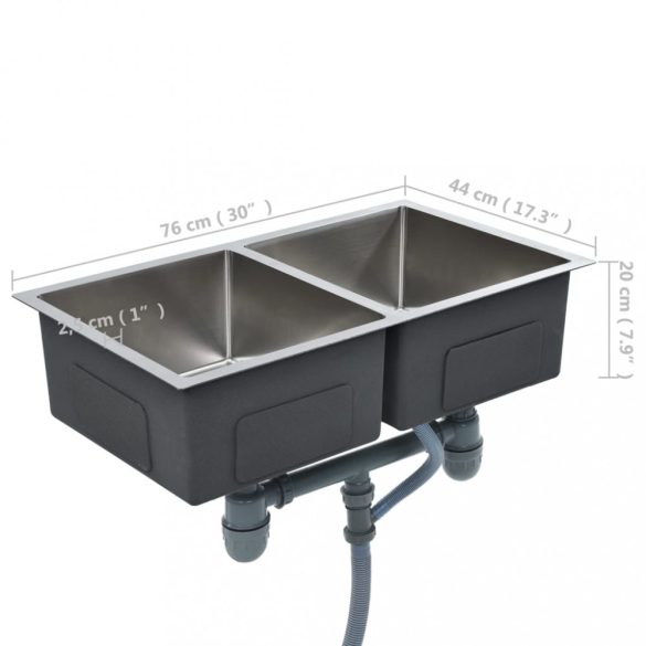 kézzel készített rozsdamentes acél konyhai mosogató