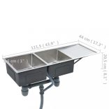 kézzel készített rozsdamentes acél konyhai mosogató