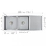 kézzel készített rozsdamentes acél konyhai mosogató