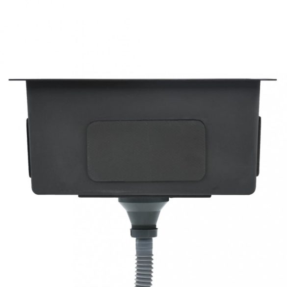 fekete kézzel készített rozsdamentes acél konyhai mosogató