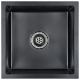 fekete kézzel készített rozsdamentes acél konyhai mosogató