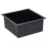 fekete kézzel készített rozsdamentes acél konyhai mosogató